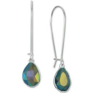 Teardrop Stone Iridescent Dangle Drop Earrings 2 inches
